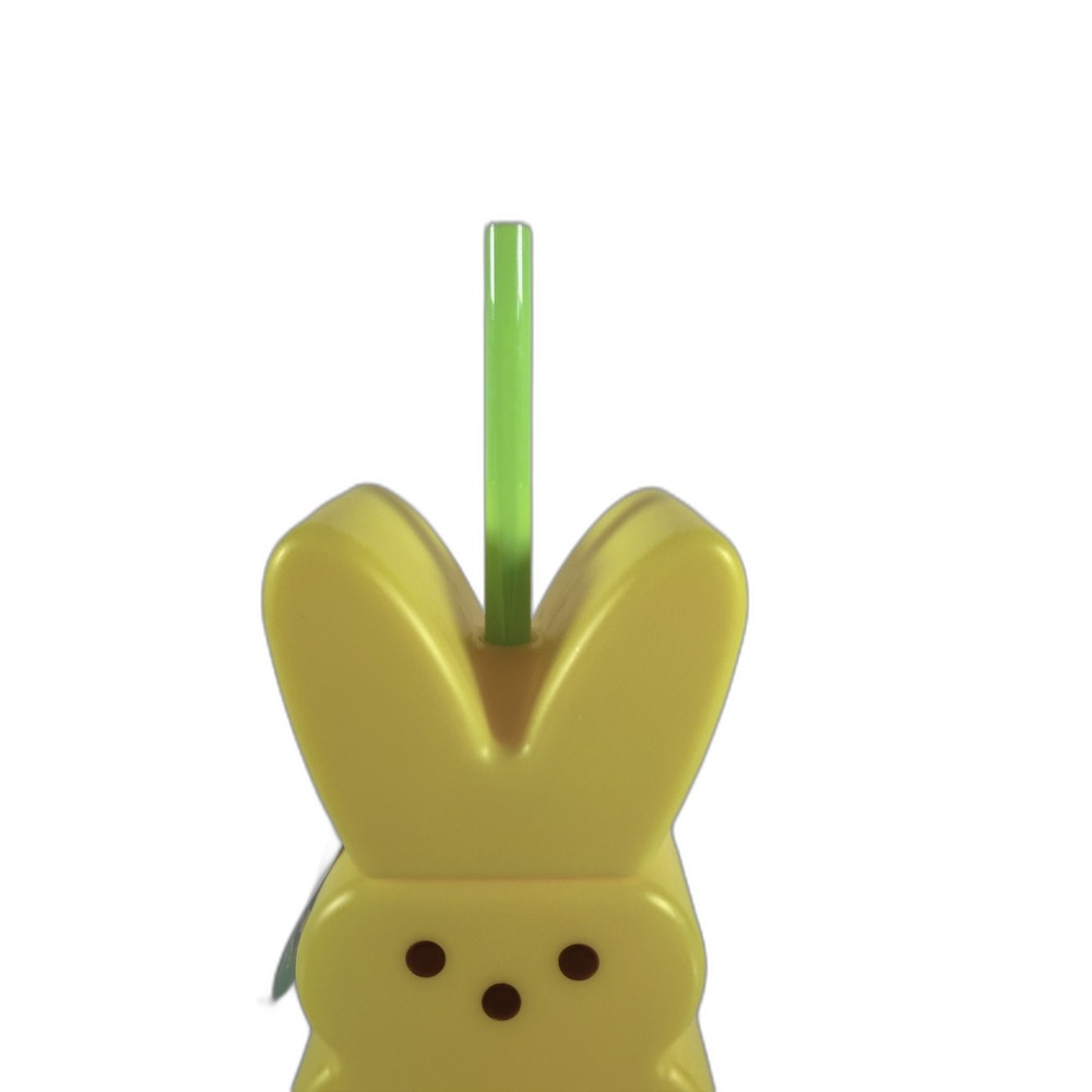Zak! Peeps Bunny 14oz Cup Yellow Easter Marshmallow Novelty Drinkware with Straw